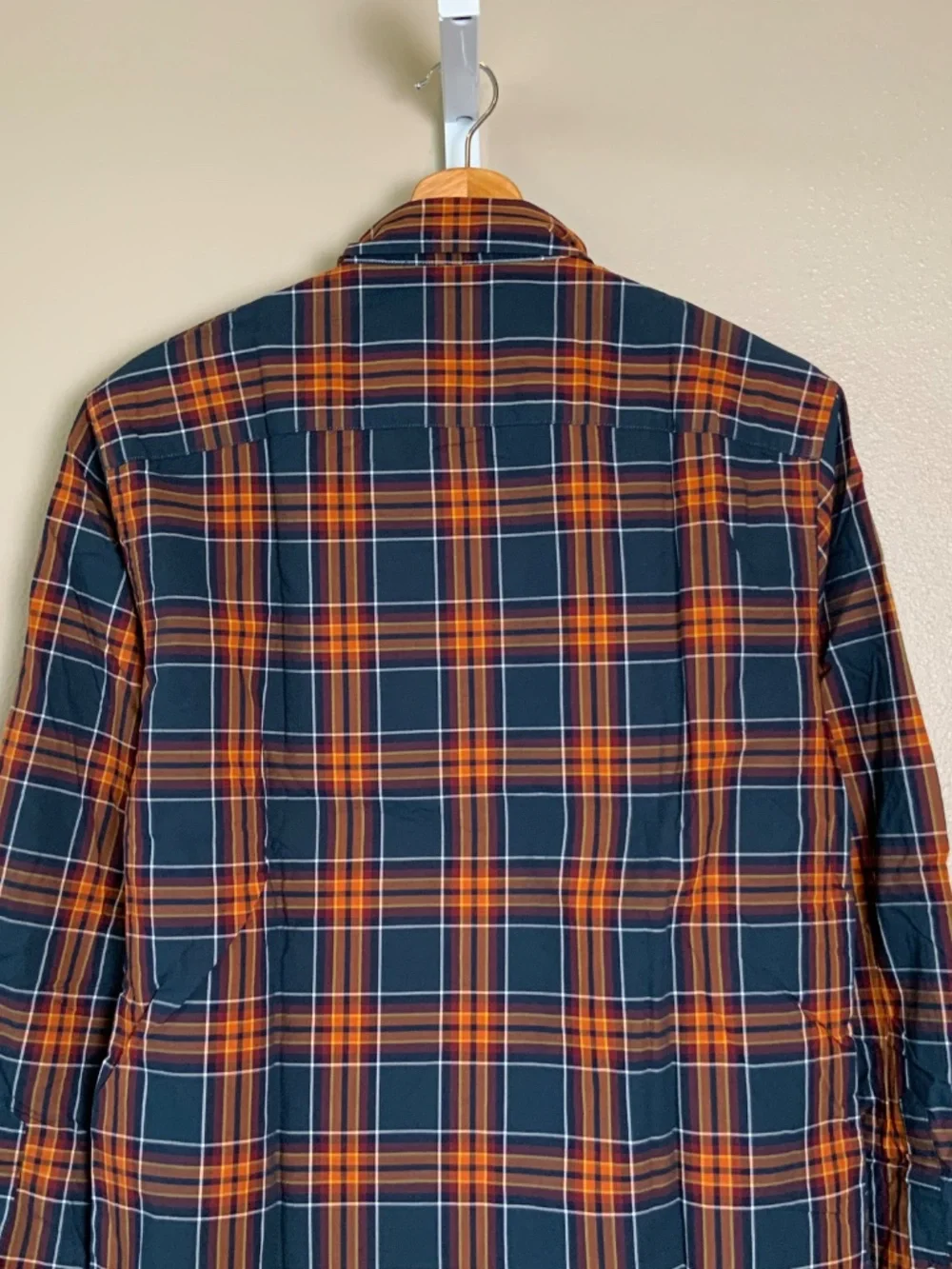 Banana Republic Untucked Slim Fit Plaid Button Down Oxford Shirt